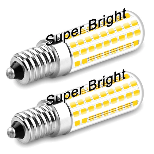 Megereet E14 LED Bulb 7W 750LM 120V European Light Bulbs 75W Equivalent, E14 Base for Fridge Refrigerator Bulbs Cooker Hood Bulbs Turkish lamp Bulb, E14 Socket Light Bulb Warm White 3000K (2 Packs)