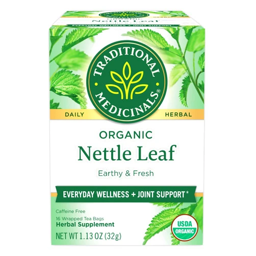Traditional Medicinals Organic Nettle Leaf Herbal Tea, Supports Joint Health & Overall Wellness, (Pack of 1) - 16 Tea Bags