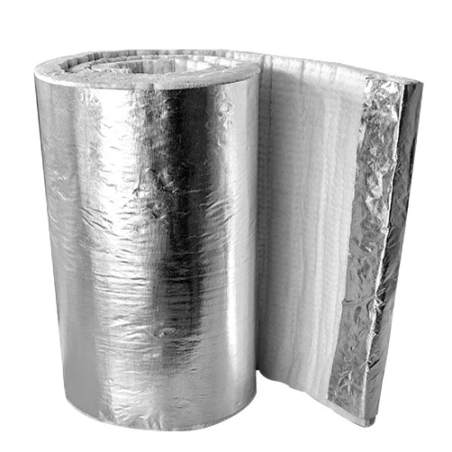 Touguqing Ceramic Fiber Blanket With Aluminum Foil Facing High Temperature Resistance Flame Proof Fibre Mat For Stoves Insulation Cotton Alumin(Size:61cm*15m*1cm(24*590*0.39in),Color:Single-sided aluminum foil)
