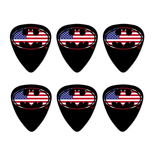 GRAPHICS & MORE Batman USA American Flag Shield Logo Novelty Guitar Picks Medium Gauge - Set of 6