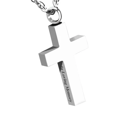 Dletay Cremation Cross Necklace for Ashes Stainless Steel Cross Urn Pendant Ashes Holder Memorial Jewelry for Women Men-In Loving Memory