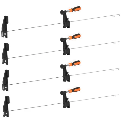 HANSOM 4-Pack 36 inch Bar Clamps,Long Wood Clamps Heavy Duty Clamps Force 600 Lbs Adjustable and Release Quickly,Woodworking Clamps Throat Depth 2.5 inch with Plastic Handle