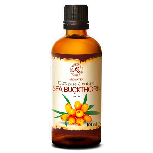 AROMATIKA Sea Buckthorn Oil 3.4 Fl Oz - Pure & Natural - Hippophae Rhamnoides - Carrier Oil for Essential Oils - Base Oil for Nails - Hair - Face & Body Care