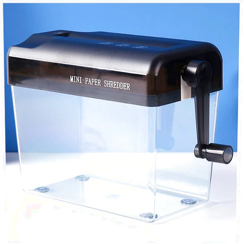 CIMERAC Mini Manual Shredder, Office Portable Hand Paper Cutter for Paper/Notes/Bills/Portrait/Photos Fits A6 Size or Folded to A6 Size (Black)