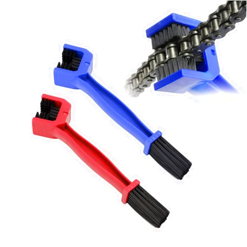 Sylvil 2 PCS Bike or Motorcycle Chain Washer, Motorcycle Chain Gear Scrubber Dirt Remover Washing Tool, Universal Mountain Bike Crankset Cleaning Brush, Motorcycle Accessories (Red+Blue)