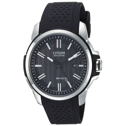 Citizen Eco-Drive Weekender Mens Watch, Stainless Steel with Polyurethane Strap