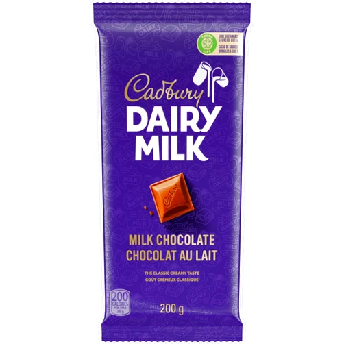 Cadbury Dairy Milk Chocolate Bar 200g/7oz. (Imported from Canada)