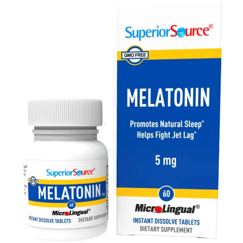 Superior Source Melatonin 5 mg - Healthy Sleep Support Supplement for Adults - Melatonin Formula with Chamomile Aids Relaxation & Restful Sleep - 60 Sublingual Dissolving Tablets