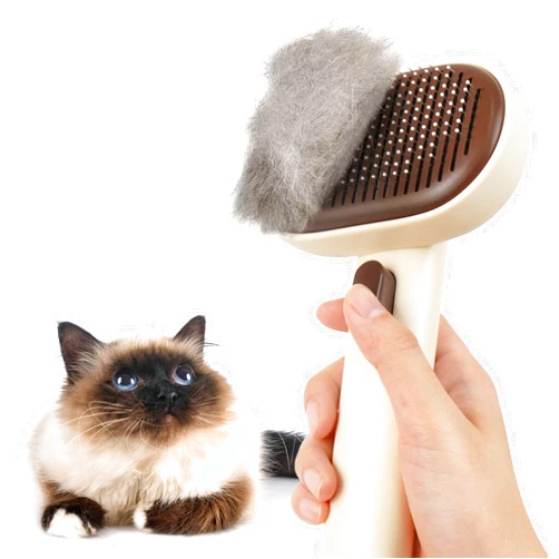 aumuca Cat Brush for Shedding, Cat Brushes for Indoor Cats, Cat Brush for Long or Short Haired Cats, Cat Hair Brush Cat Grooming Deshedding Brush for Dog Kitten Rabbit Removes Loose Fur (Brown)