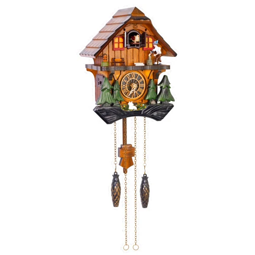 Cuckoopro Cuckoo Clock, Black Forest Style Wooden Pendulum Quartz Wall Clock, Volume Control, Night Silent, Gift Package, Professional Service