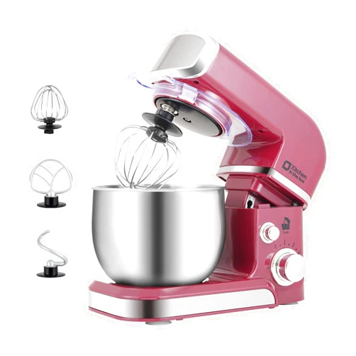 Kitchen in the box Stand Mixer,3.2Qt Small Electric Food Mixer,6 Speeds Portable Lightweight Kitchen Mixer for Daily Use with Egg Whisk,Dough Hook,Flat Beater (Purplish-red)