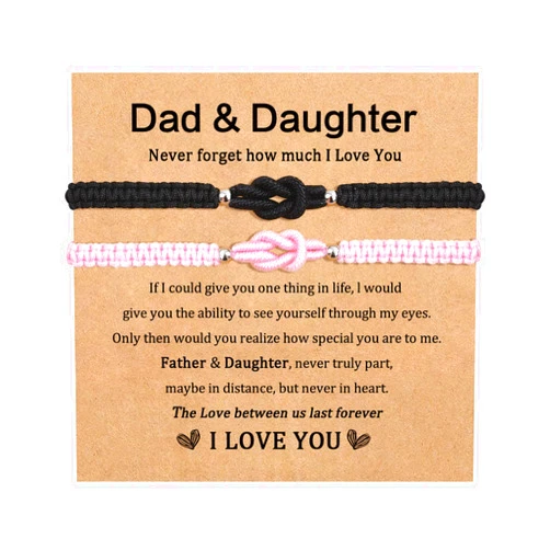 GBTBYS Dad Daughter/Mother Son/Mother Daughter/Grandma Granddaughter/Brother Sister Bracelet Pinky Promise Matching Relationship Friendship Bracelets Christmas Birthday Gifts for Women Men Teen Her Him