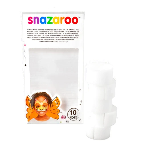 Snazaroo High Density Semi Circle Sponge, 10 Pack White