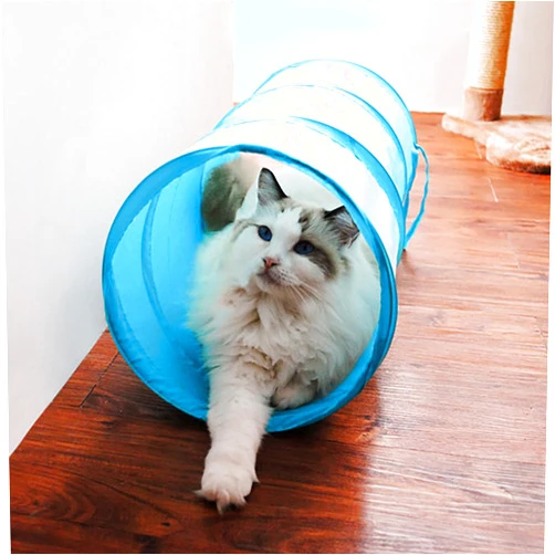 iCAGY Cat Tunnel for Indoor Cats Interactive, Rabbit Tunnel Toys, Pet Toys Play Tunnels for Cats Kittens Rabbits Puppies Crinkle Pop Up Sky Blue 20