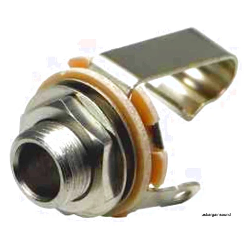 Switchcraft brand Switchcraft L11 Long Bushing 1/4 6.35mm 2Conductor Mono Panel Guitar Output Jack