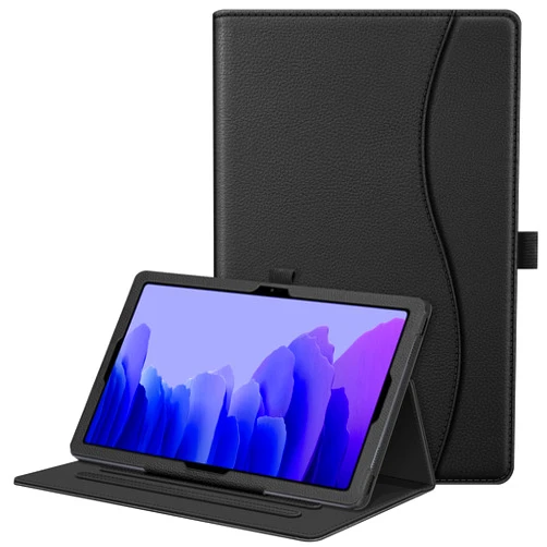 Fintie Case for Samsung Galaxy Tab A7 10.4 Inch 2022/2020 Model (SM-T500/T503/T505/T507/T509), Multi-Angle Viewing Smart Stand Back Cover with Pocket, Auto Wake/Sleep, Black