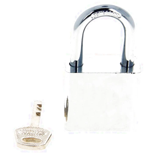 Yinpecly Chromium Plated Stainless Steel Small Keyed Padlock Anti Rust Lock Waterproof Padlock with 1 Keys for Cabinets Drawers Outdoor Use 1.18 inch Wide Steel Body Shackle Silver Keyed Alike 1pcs
