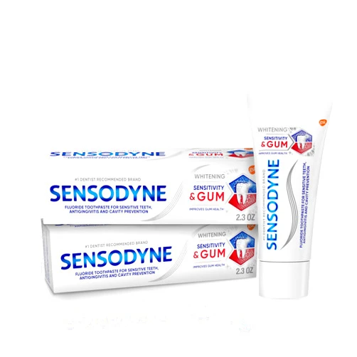 Sensodyne Sensitivity & Gum Sensitive Teeth Whitening Toothpaste, Toothpaste for Gingivitis and Sensitive Teeth Treatment - 2.3 Ounces (Pack of 2)