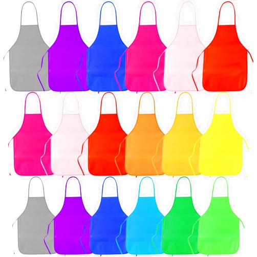 KUUQA 16/24/30/36/40Pcs Kids Apron Painting Aprons for Kids, Kids Paint Apron Art Smock for Classroom Painting Party Supplies