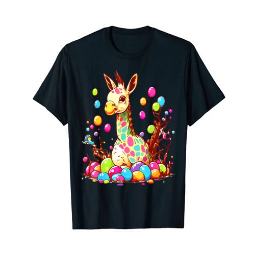 The Beautiful Easter Animal Art Shop Springtime style: cute animal-themed Easter Giraffe Artwork T-Shirt