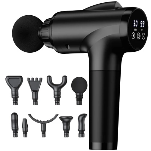 OLsky Massage Gun Deep Tissue, Handheld Electric Muscle Massager, High Intensity Percussion Massage Device for Pain Relief with 9 Attachments & 30 Speed(Black)