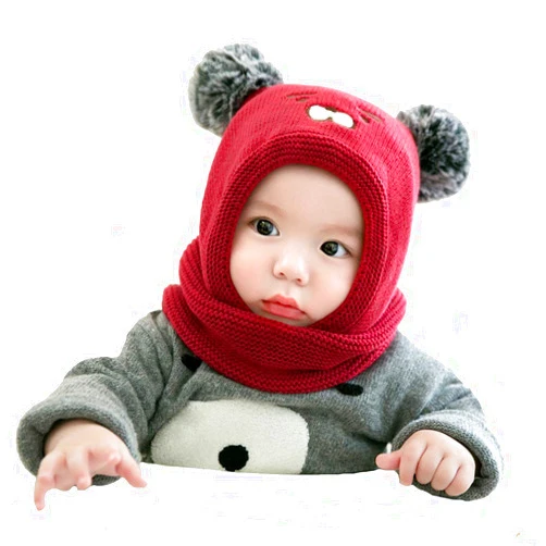 Wxllzlife Baby Kids Warm Winter Hats Baby Girls Winter Hat Cute Thick Earflap Hood Hat Scarves with Ears 3M-5T