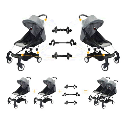 Smile Saki Twin Stroller Connector for Baby Universal Fits Umbrella Strollers Babyzen YOYO Yoya Etc.. Turns Two Single Strollers into a Double Stroller