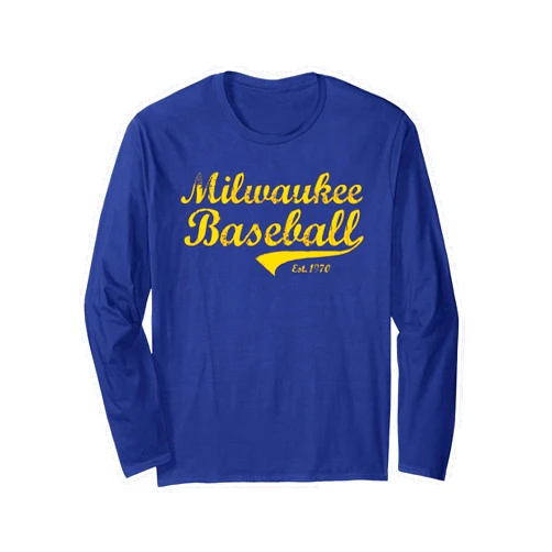 DiGi's Baseball Pitcher Batter Coach Apparel TEES Classic Milwaukee Wisconsin Baseball Fan Retro Vintage Long Sleeve T-Shirt