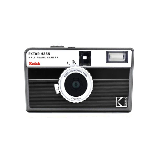 KODAK EKTAR H35N Half Frame Film Camera, 35mm, Reusable, Focus-Free, Bulb Function, Built-in Star Filter, Coated Improved Lens (Film & AAA Battery are not Included) (Striped Black)