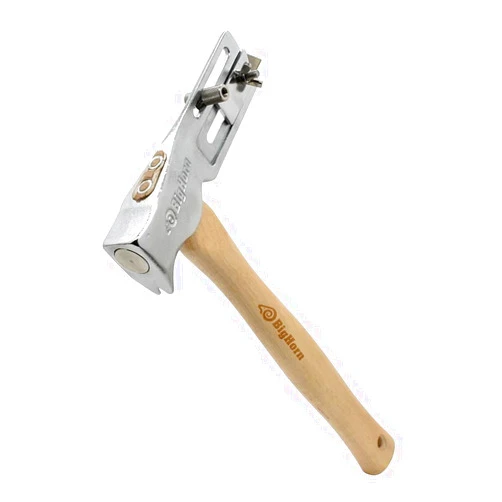 Big Horn 15144 17 Oz Magnetic Face Roofing Hatchet – One-Handed Nail Placement with Nail Starter – Forged Steel Head, Sliding Gauge, Built-In Utility Blade – Roofing, Dry-In, House Wrap To