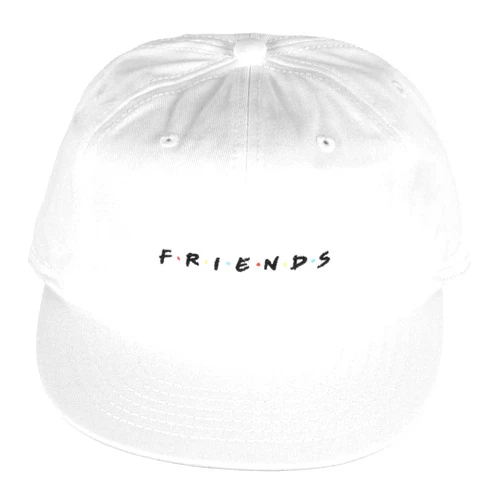 Bioworld Friends TV Show Embroidered Logo Adjustable Metal Closure Dad Hat Cap White