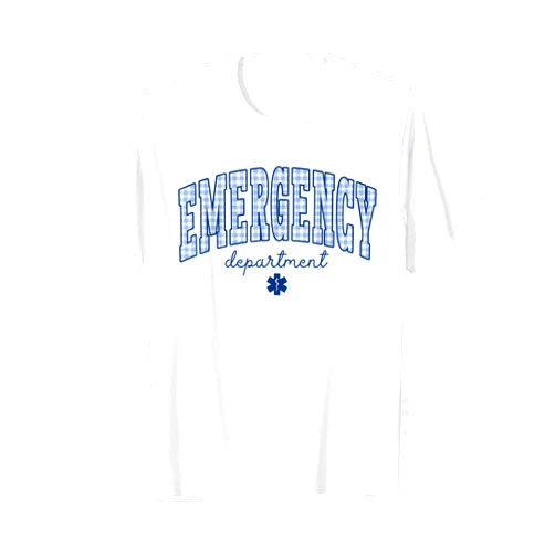 Emergency Department Tee Emergency Department ER Nurse Gingham Work EMT Paramedic T-Shirt