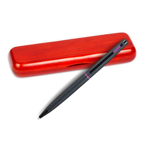 Lanier Pens 4G Ball Pen - Matt Black with Purple Accents with Single Gift Box Rosewood