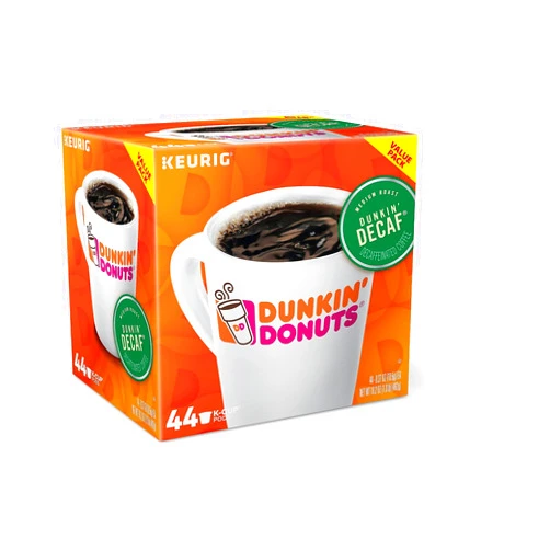 Dunkin' Donuts Decaf Keurig® Single-Serve K-Cup® Pods, Medium Roast, Box of 44 K-Cup® Pods