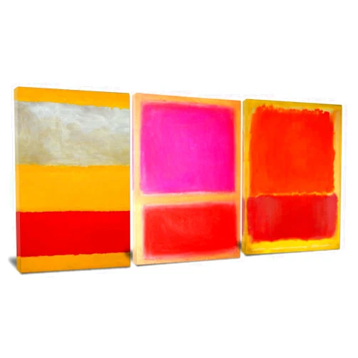 Yhh-dtx-nvv 3Pcs Mark Rothko Large Abstract Canvas Wall Art Painting Prints Posters Wall Decor for Living Room Bedroom Cuadros de pared de sala Ready to Hang(Framed-18（60x90cm） 24x35inch
