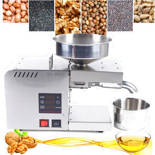 HinLIaDa Commercial Automatic Oil Press Machine, Industrial Oil pressing machine Cold Hot Press Food Grade All Stainless Steel High Oil Extractor for Peanut Sesame Canola Coconut Soybean Sunflower Seeds