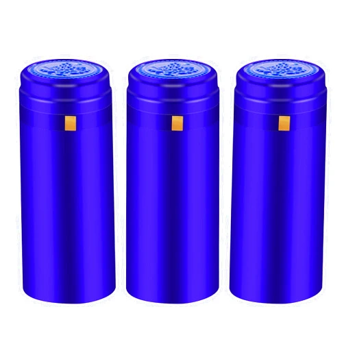 BGMAXimum PVC heat shrink capsules 120 count bright blue wine shrink wrap wine bottle corks capsules for professional, wine cellars and home use - All Blue