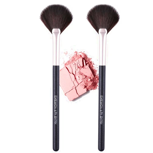 ENERGY Fan Brushes Makeup for Facials Small Makeup Brush for Blush Highlighter Setting Powder Minerals Blending Buffing,Professional Vegan Synthetic Nails Face Makeup Applicator