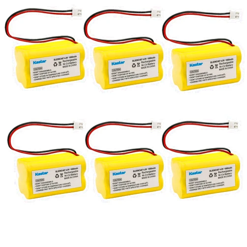 Kastar 6X BL93NC487 Ni-CD Battery 4.8V 1000mAh Replacement for Exell EBE-43 EBE43, Lithonia ELBCS06 ELB-CS06 MAG93NC487 ELNICD-48-700 ELNICD48700 ELBB006, Unitech AA500MAH D-AA500mAh CFS47NC 80048800