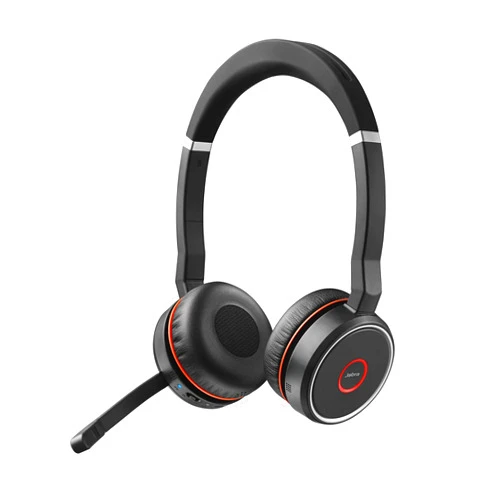 Jabra Evolve 75 UC Wireless Headset, Stereo – includes Link 370 USB Adapter and Charging Stand – Bluetooth Headset with World-Class Speakers, Active Noise-Cancelling Microphone, All Day Battery