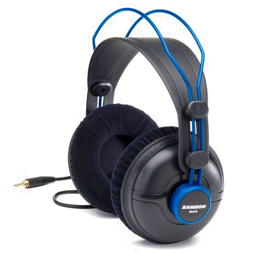 Samson SR970 Professional Studio Reference Headphones Closed Back Design with 50mm Premium Drivers (Blue)