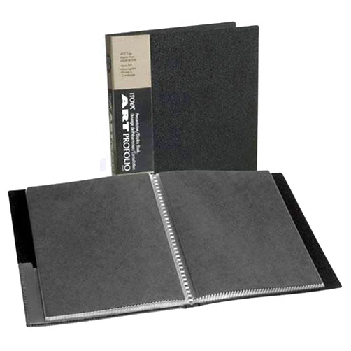 Itoya Original Art ProFolio 9x12 Black Art Portfolio Binder with Plastic Sleeves and 48 Pages - Portfolio Folder for Artwork with Clear Sheet Protectors - Presentation Book for Art Display and Storage