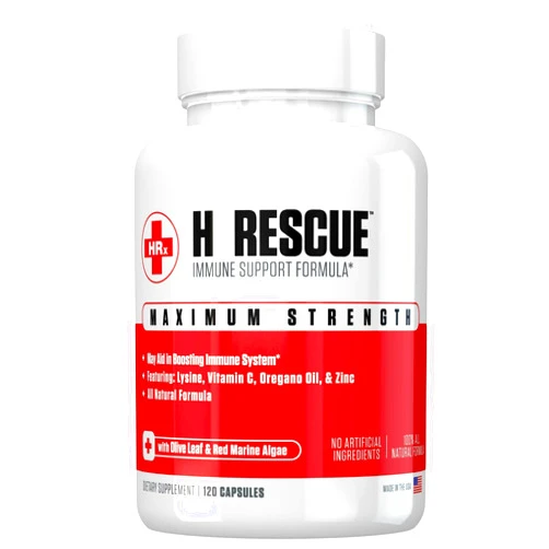 Re+Gen Nutrition H Rescue Immune Support Supplement for Adults, Capsules with Zinc, Vitamin C, L lysine Amino Acid & Oregano Oil for Immunity Health in Men & Women, 120 Capsules