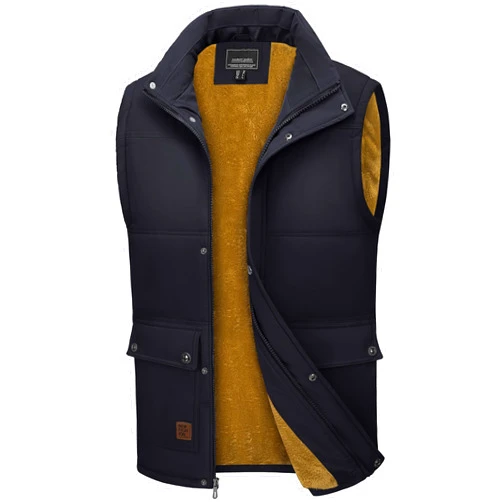 MAGCOMSEN Men's Winter Vest Outerwear Fleece Lined Outdoor Vest Warm Sleeveless Jacket