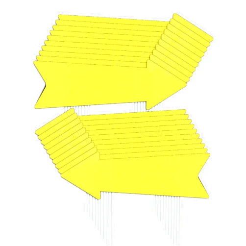 LIKOSEA Yellow Arrow Signs with Stakes 16 x 5 Inches,This Way Directional Arrow Yard Signs,Wedding Yard Signs, Birthday Party Signs (20)