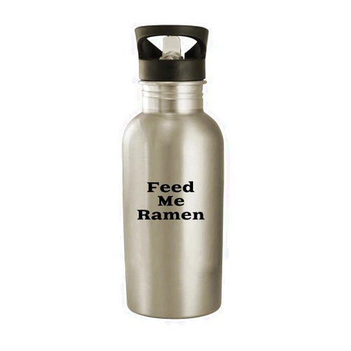 Molandra Products Feed Me Ramen - Stainless Steel 20oz Water Bottle, Silver