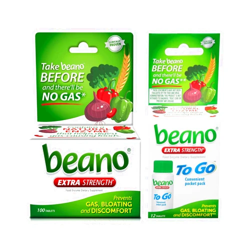 Beano Extra Strength 100ct & beano to Go Pocket Pack 12ct