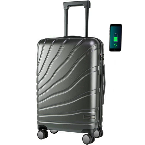 VANKEAN Carry On Luggage with Spinner Wheels & TSA Lock, Expandable Fashionable Hard Shell Suitcase airline approved，20 Inch Carry-On，Dark Grey