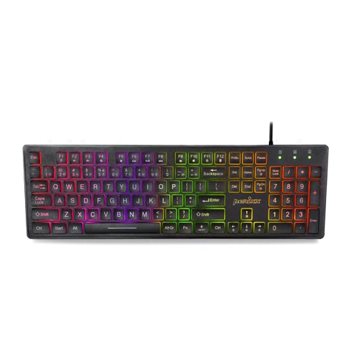 Perixx PERIBOARD-317RGB Wired Backlit USB Keyboard - Big Print Letter with RGB Illuminated LED - US English Layout