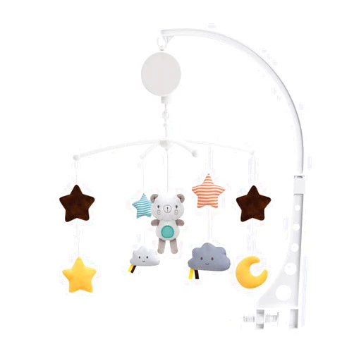 Wendysy Baby Musical Crib Mobile with Hanging Rotating Toys and Music, Infant Bedbell Rattle Toy Rotating Bell Baby Comfort Cloth Toy for Babies Boy Girl Toddler Sleep